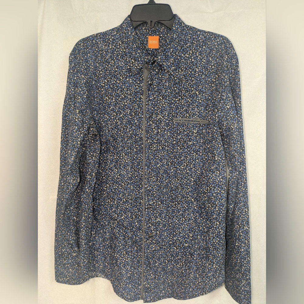 Hugo Boss Blue Floral Shirt Sz. L